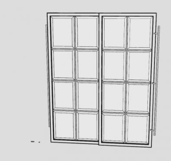 室内推拉门SU模型下载_sketchup草图大师SKP模型