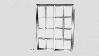 室内推拉门SU模型下载_sketchup草图大师SKP模型