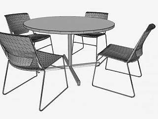 简约风格圆桌椅子SU模型设计下载_sketchup草图大师SKP模型