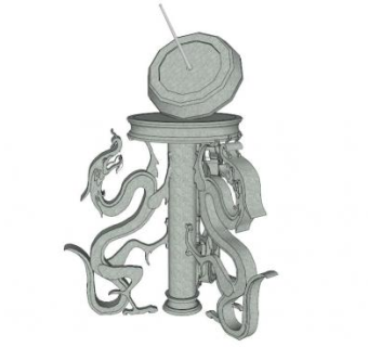 双龙雕塑现代抽象雕塑SU模型下载_sketchup草图大师SKP模型