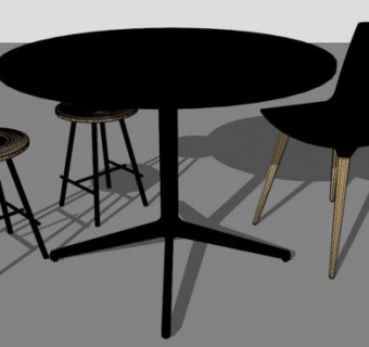 咖啡餐厅桌椅SU模型下载_sketchup草图大师SKP模型
