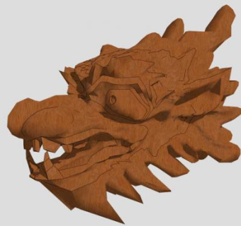 龙头-动物人物雕塑SU模型下载_sketchup草图大师SKP模型