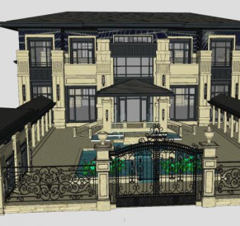 新古典别墅独栋SU模型