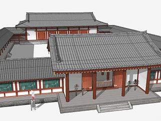中式古建筑SU模型