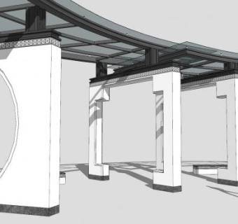 亭子廊架5景观SU模型