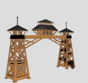 公园门头SU模型下载_sketchup草图大师SKP模型