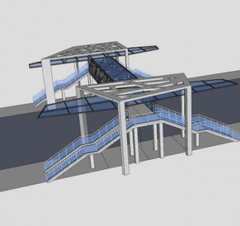 天桥一号送渲染SU模型下载_sketchup草图大师SKP模型
