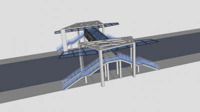 天桥一号送渲染SU模型下载_sketchup草图大师SKP模型