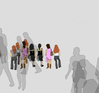 2D人物群众剪影SU模型下载_sketchup草图大师SKP模型