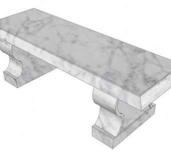 光滑的大理石 石凳SU模型下载_sketchup草图大师SKP模型