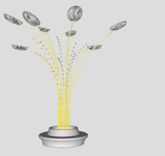 带路灯照明景观座椅SU模型下载_sketchup草图大师SKP模型