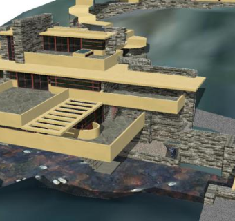 流水别墅SU模型