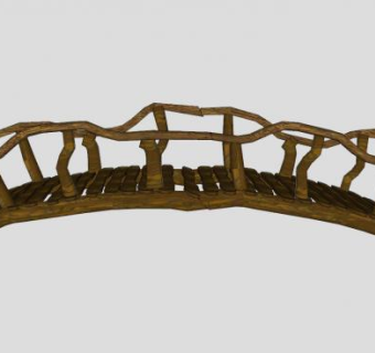 自然木桥草图SU模型下载_sketchup草图大师SKP模型