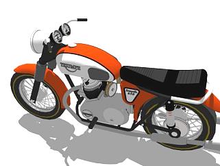 复古式的摩托车SU模型_su模型下载 草图大师模型_SKP模型