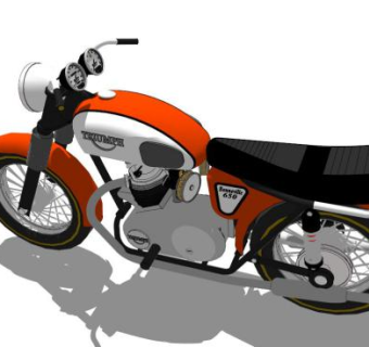 复古式的摩托车SU模型_su模型下载 草图大师模型_SKP模型