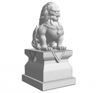 景观雕塑精美狮子SU模型下载_sketchup草图大师SKP模型