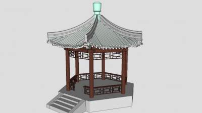 古建筑角亭SU模型下载_sketchup草图大师SKP模型