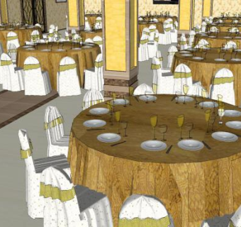 宴会厅酒店室内婚庆婚礼SU模型