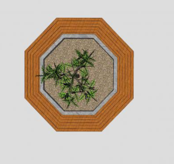 八角树台植物树池SU模型下载_sketchup草图大师SKP模型