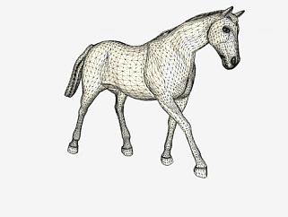 马的雕塑<em>雕像</em>SU模型下载_sketchup草图大师SKP模型