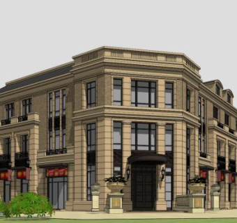 呼和浩特中海外滩售楼会所SU模型下载_sketchup草图大师SKP模型