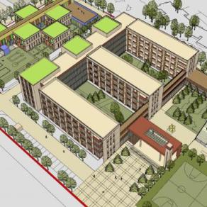 现代风格小学学校设计SU模型下载_sketchup草图大师SKP模型