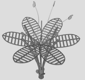 雕塑小品创意花雕像SU模型下载_sketchup草图大师SKP模型