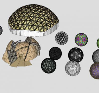 球体造型雕塑SU模型下载_sketchup草图大师SKP模型
