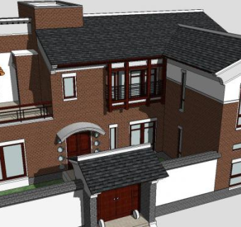 新农村规划别墅SU模型