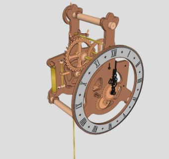 法国古老的木制时钟SU模型_su模型下载 草图大师模型_SKP模型