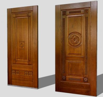 木质门卧室实木门SU模型下载_sketchup草图大师SKP模型