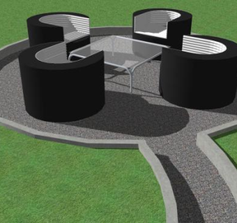 户外休闲座椅SU模型下载_sketchup草图大师SKP模型