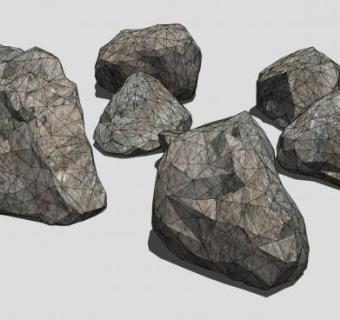 景石风景石石头SU模型下载_sketchup草图大师SKP模型