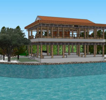 中式古典园林风格公园景观庭院SU模型