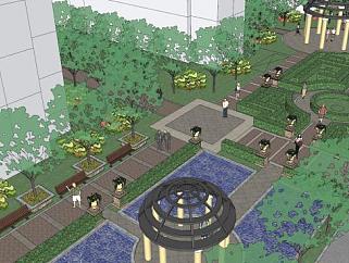 <em>小区景观</em>庭院设计方案表现SU模型