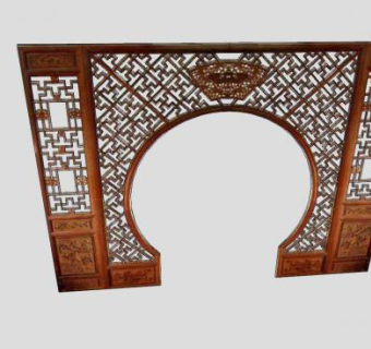 餐厅门窗镂空屏风SU模型下载_sketchup草图大师SKP模型