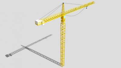建筑楼房常见的起重机SU模型_su模型下载 草图大师模型_SKP模型