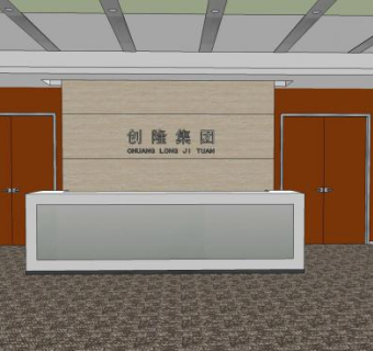 盘古大观办公室SU模型下载_sketchup草图大师SKP模型