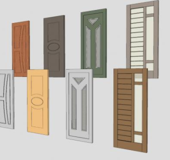 欧式门室内房间卧室门SU模型下载_sketchup草图大师SKP模型