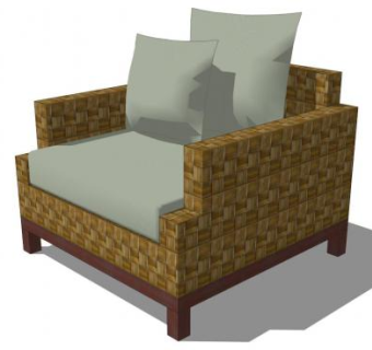 单人沙发室内家具SU模型下载_sketchup草图大师SKP模型