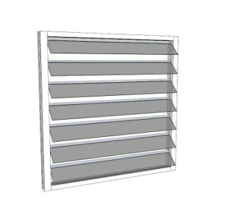 百叶窗窗口SU模型下载_sketchup草图大师SKP模型