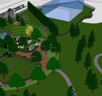 街头休闲公园景观SU模型