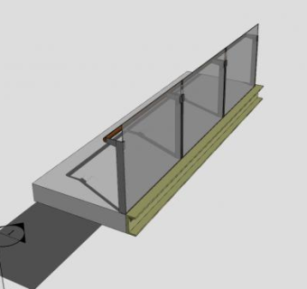 玻璃栏板阳台SU模型下载_sketchup草图大师SKP模型