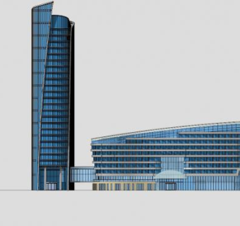 广州希尔顿酒店地块SU模型下载_sketchup草图大师SKP模型