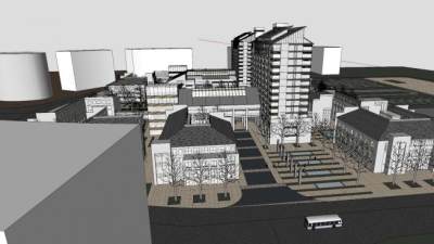 一个商业广场SU模型下载_sketchup草图大师SKP模型