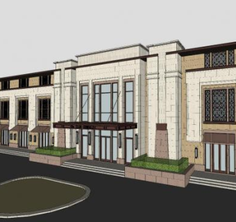 金地天御会所余泊日清SU模型下载_sketchup草图大师SKP模型