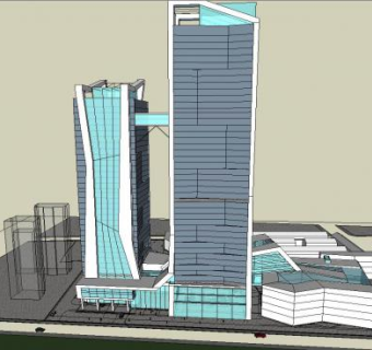 外滩高福里公建超高层办公SU模型下载_sketchup草图大师SKP模型