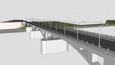 景观大桥SU模型下载_sketchup草图大师SKP模型