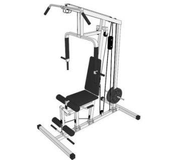 2个室内健身训练臂力器材SU模型下载_sketchup草图大师SKP模型