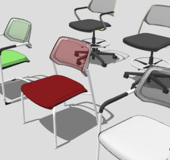 各种办公椅子的SU模型下载_sketchup草图大师SKP模型